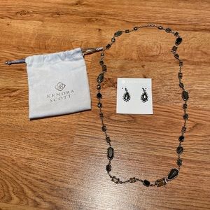 Kendra Scott Rare Juniper Earrings & Multi Stone Necklace